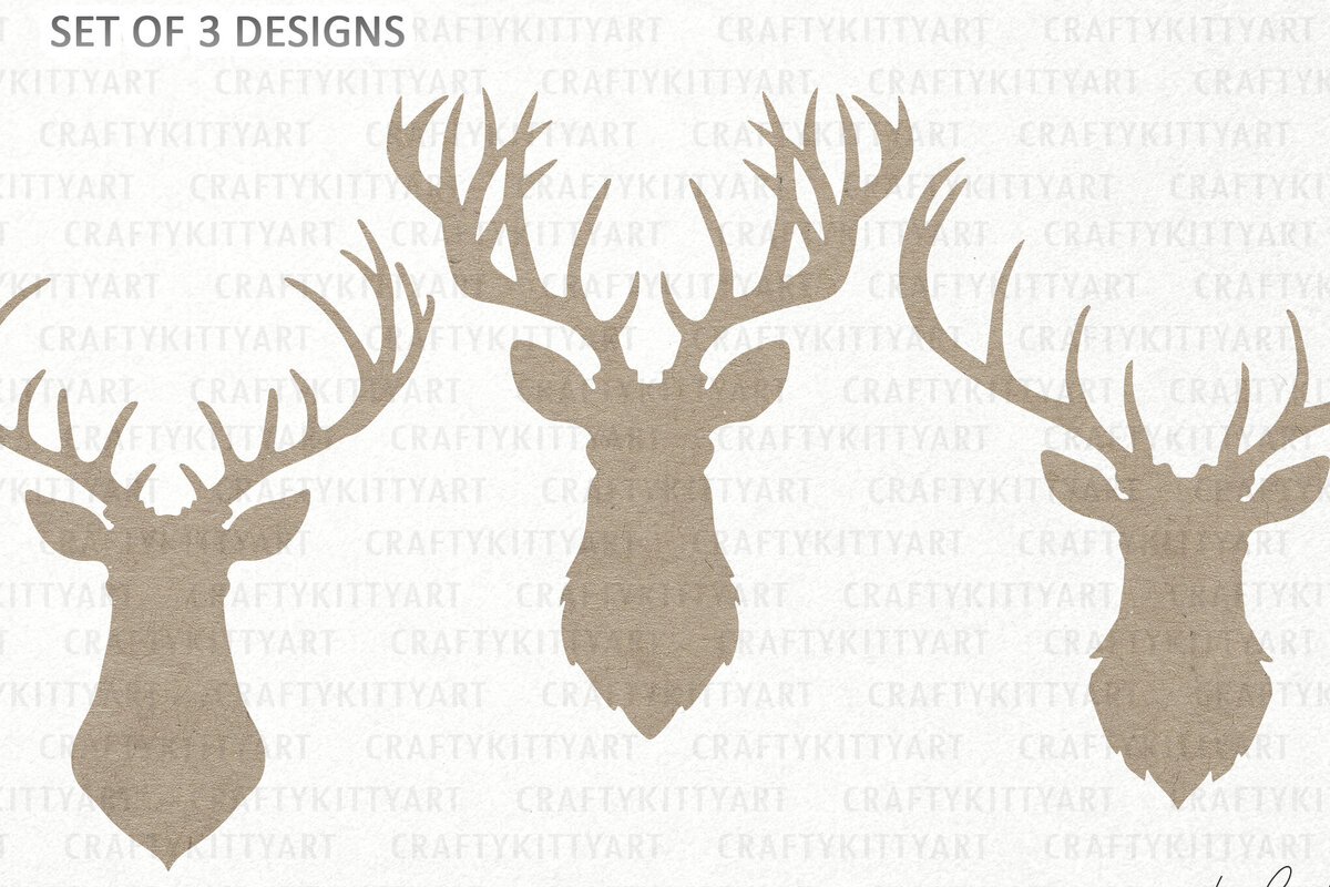 Intra απο ξύλο plywood  Χρώμα wenge 3mm-4mm πάχος - Deer Head Bundle Reindeer Silhouette Δίασταση 30x20 cm INTRAFABR-119538566