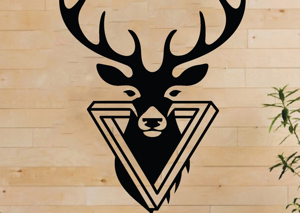 Intra απο ξύλο plywood  Χρώμα wenge 3mm-4mm πάχος - κοπής λέιζερ κυνηγιού ελαφιού, τέχνη τοίχου Δίασταση 40x50 cm INTRAFABR-121438682