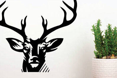 Intra απο ξύλο plywood  Χρώμα wenge 3mm-4mm πάχος - κοπής λέιζερ κυνηγιού ελαφιού, τέχνη τοίχου Δίασταση 40x50 cm INTRAFABR-121901206