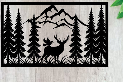 Intra απο ξύλο plywood  Χρώμα wenge 3mm-4mm πάχος - Κυνήγι ελαφιών ές επιγραφές Επιγραφές λέιζερ Δίασταση 40x50 cm INTRAFABR-122684088