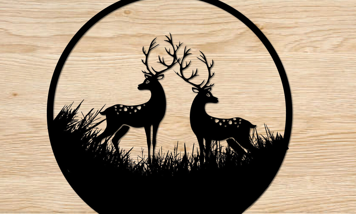 Intra απο ξύλο plywood  Χρώμα wenge 3mm-4mm πάχος - Deer Merry Christmas Big Wall Art Δίασταση 40x50 cm INTRAFABR-94677149