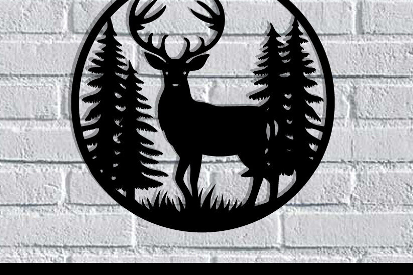 Intra απο ξύλο plywood  Χρώμα wenge 3mm-4mm πάχος - Deer Metal Art Wall Art Δίασταση 40x50 cm INTRAFABR-121992184