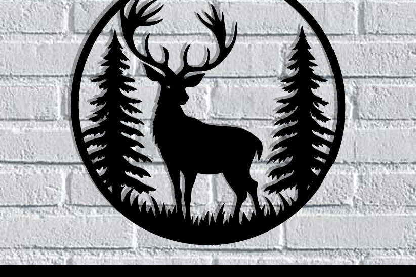 Intra απο ξύλο plywood  Χρώμα wenge 3mm-4mm πάχος - Deer Metal Art Wall Art Δίασταση 40x50 cm INTRAFABR-123376710