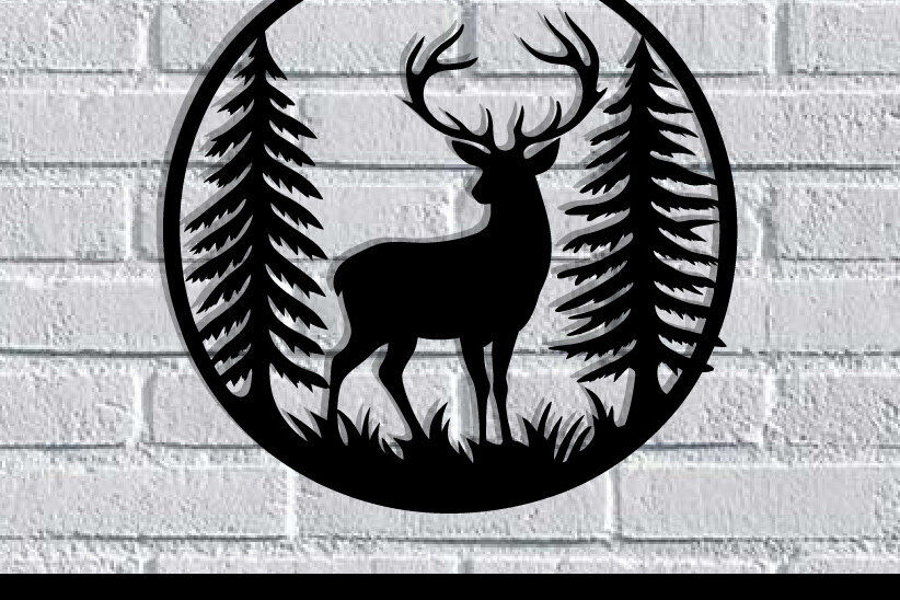 Intra απο ξύλο plywood  Χρώμα wenge 3mm-4mm πάχος - Deer Metal Art Wall Art Δίασταση 40x50 cm INTRAFABR-123376713