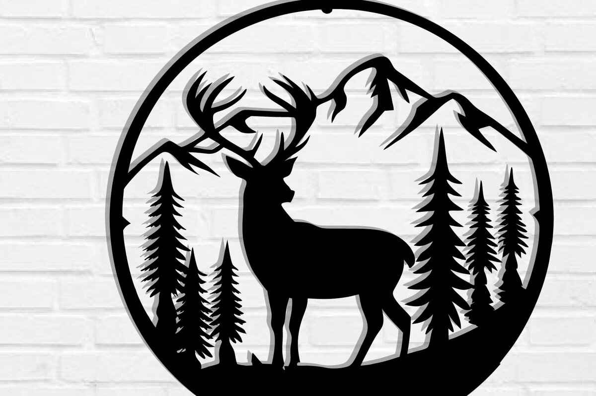 Intra απο ξύλο plywood  Χρώμα wenge 3mm-4mm πάχος - με λέιζερ ού τοίχου Deer Δίασταση 40x50 cm INTRAFABR-91442474