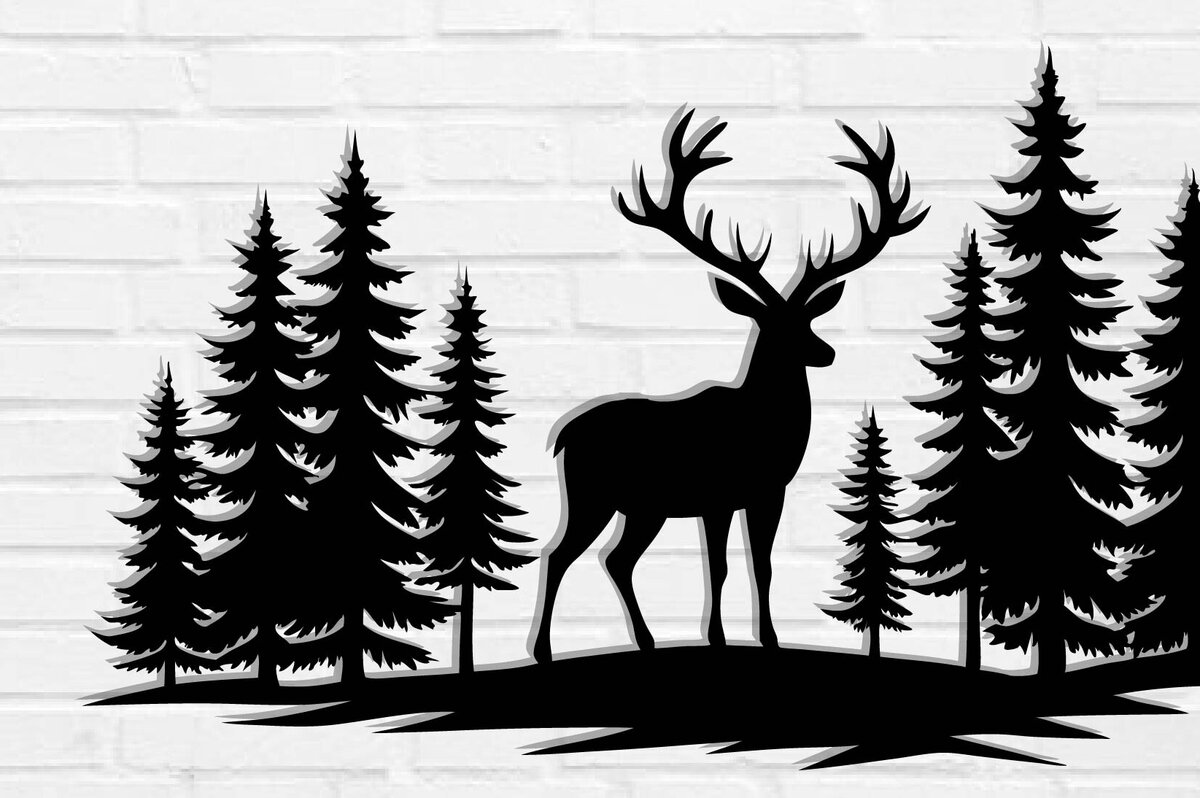 Intra απο ξύλο plywood  Χρώμα wenge 3mm-4mm πάχος - με λέιζερ ού τοίχου Deer Δίασταση 30x40 cm INTRAFABR-112520782