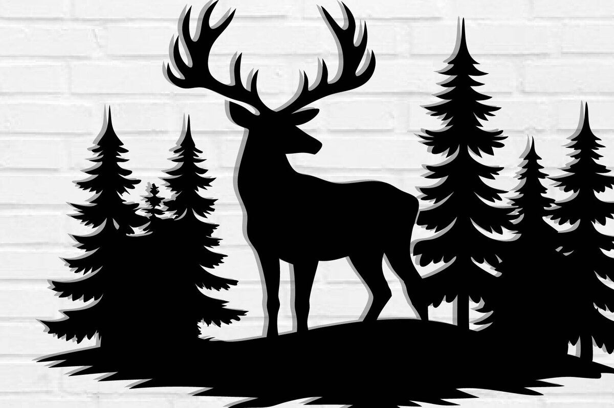 Intra απο ξύλο plywood  Χρώμα wenge 3mm-4mm πάχος - με λέιζερ ού τοίχου Deer Δίασταση 30x40 cm INTRAFABR-112519461