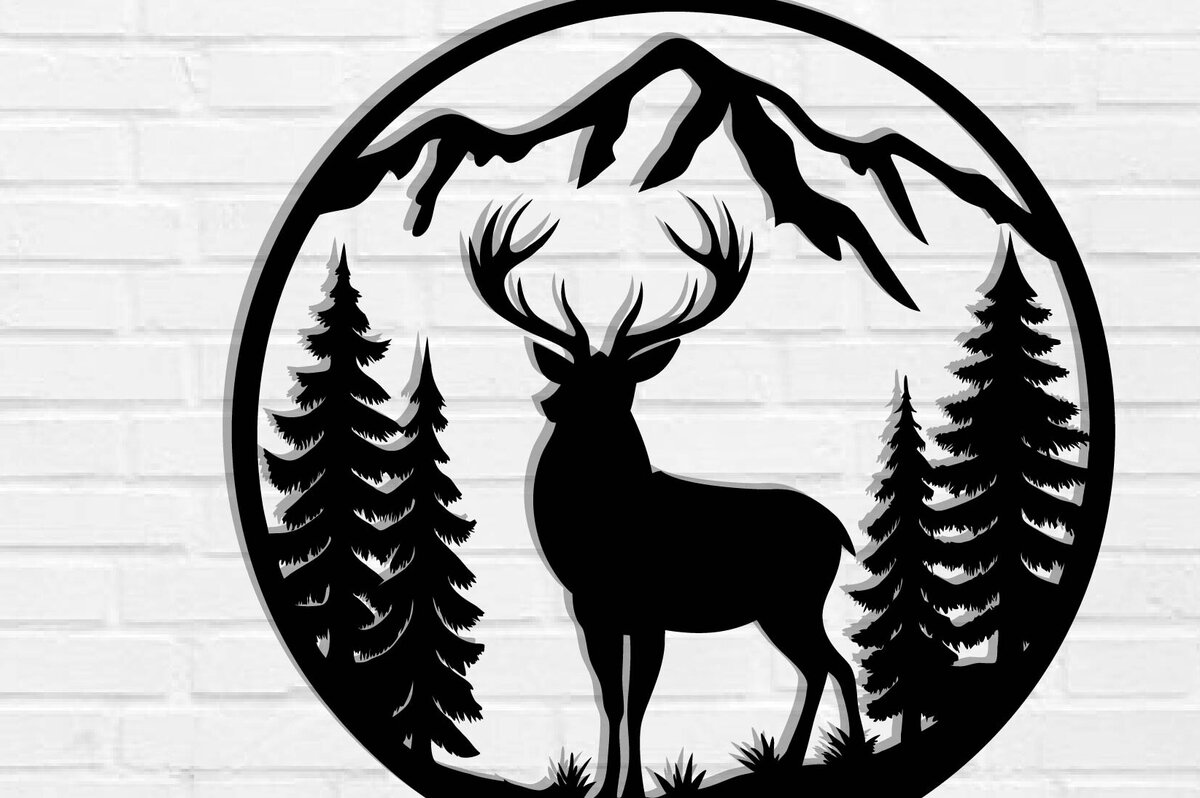 Intra απο ξύλο plywood  Χρώμα wenge 3mm-4mm πάχος - με λέιζερ ού τοίχου Deer Δίασταση 40x50 cm INTRAFABR-112519481