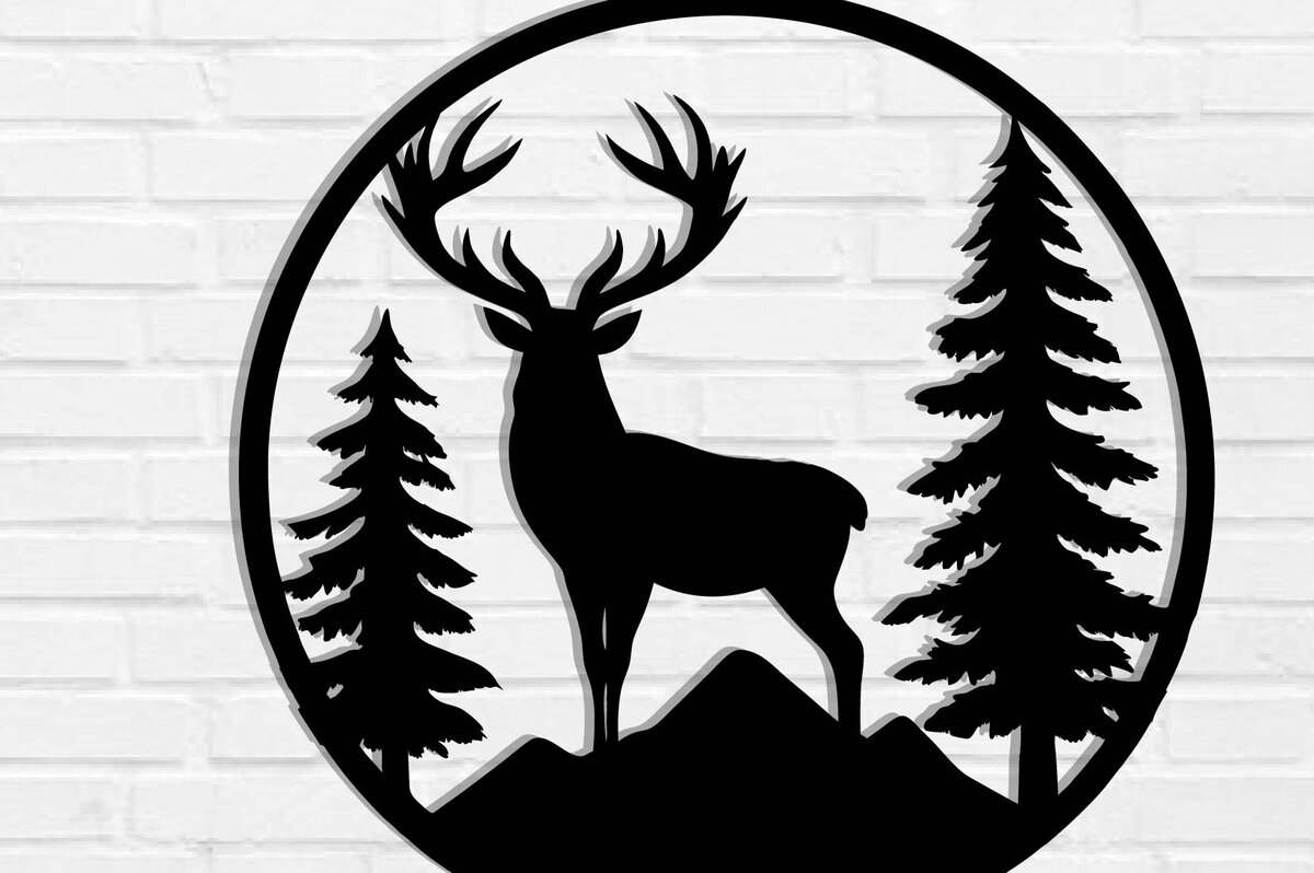 Intra απο ξύλο plywood  Χρώμα wenge 3mm-4mm πάχος - με λέιζερ ού τοίχου Deer Δίασταση 40x50 cm INTRAFABR-112519397