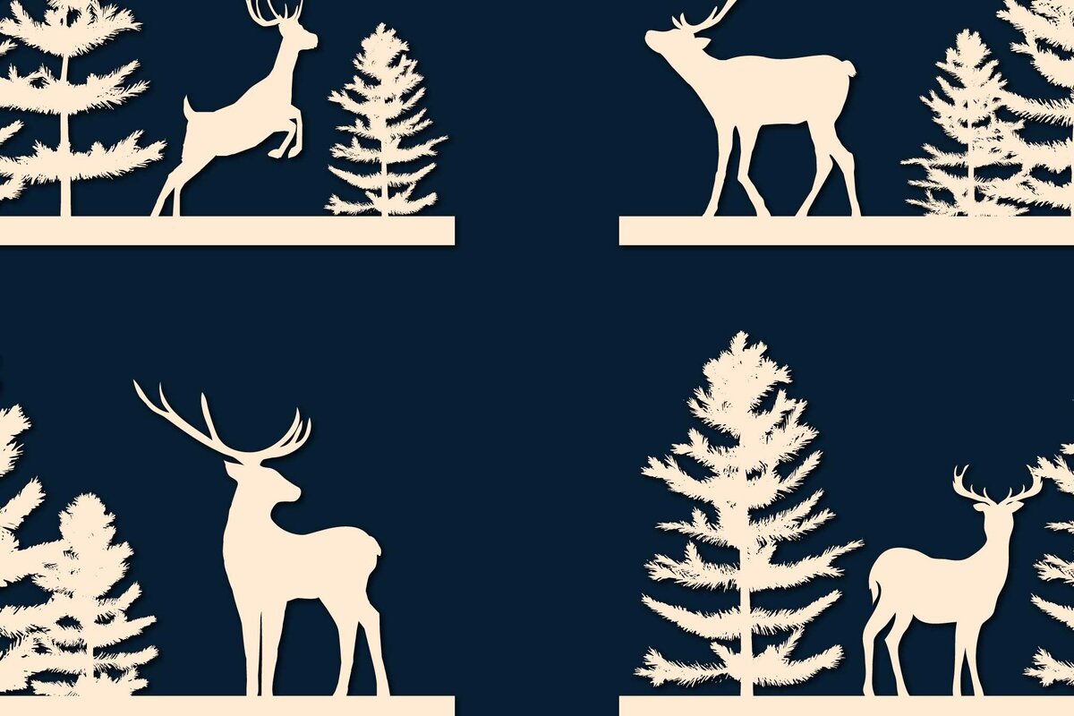 Intra απο ξύλο plywood  Χρώμα wenge 3mm-4mm πάχος - Πακέτο Deer Metal Wall Art Δίασταση 40x50 cm INTRAFABR-114077896