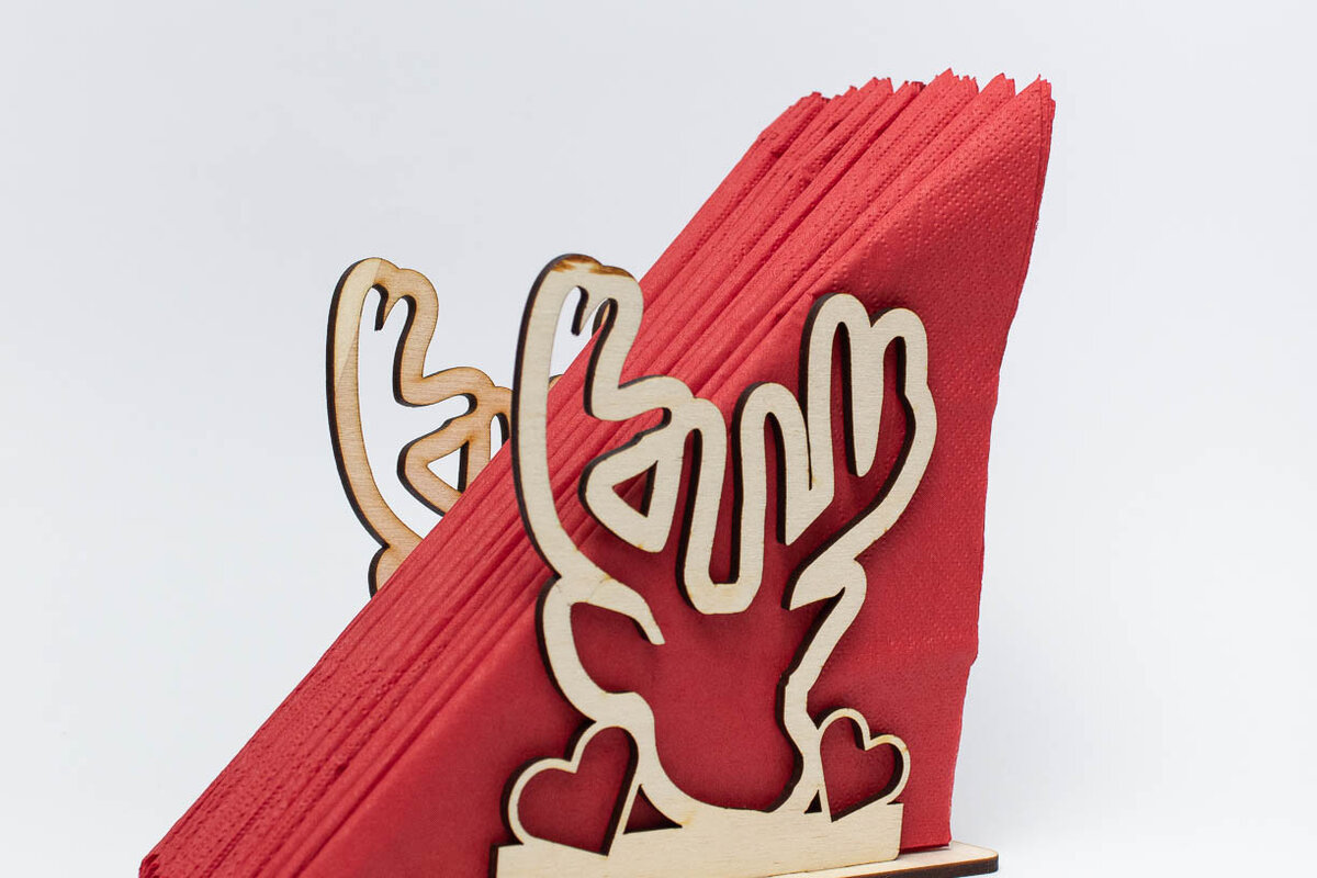 Σετ των 2 Intra απο ξύλο plywood  Χρώμα wenge 3mm-4mm πάχος - Θήκη χαρτοπετσέτας ελαφιού Δίασταση 6x6 cm INTRAFABR-122671574