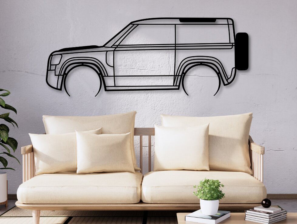 Σετ των 2 Intra απο ξύλο plywood  Χρώμα wenge 3mm-4mm πάχος - Defender Car Silhouette Δίασταση 20x20 cm INTRAFABR-99805276