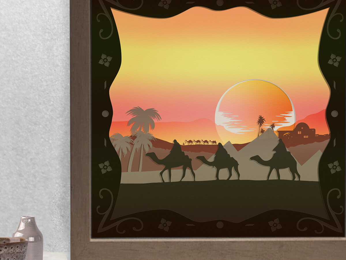 Σετ των 2 Intra απο ξύλο plywood  Χρώμα wenge 3mm-4mm πάχος - Πρότυπο κουτιού σκιάς της ερήμου Δίασταση 5x8 cm INTRAFABR-120840337