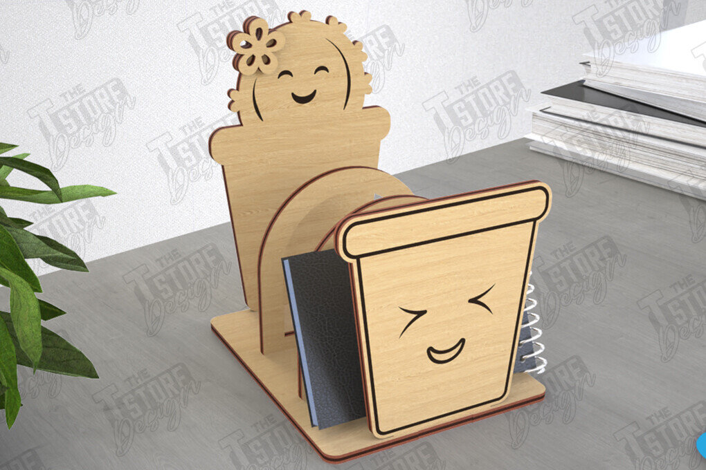 Intra απο ξύλο plywood  Χρώμα wenge 3mm-4mm πάχος - Οργανωτής γραφείου | Cactus Shape |Οργανωτής Δίασταση 30x20 cm INTRAFABR-97783081