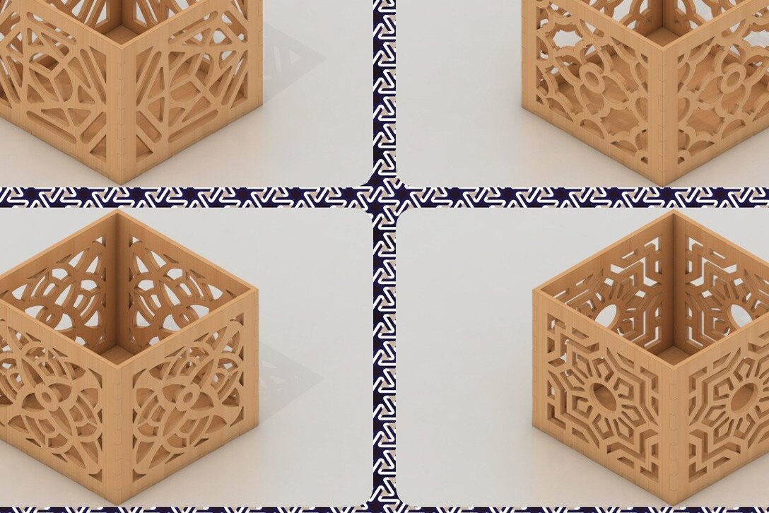 Intra απο ξύλο plywood  Χρώμα wenge 3mm-4mm πάχος - Desk Organizer / διακοσμητικού κουτιού Δίασταση 20x20 cm INTRAFABR-48377638