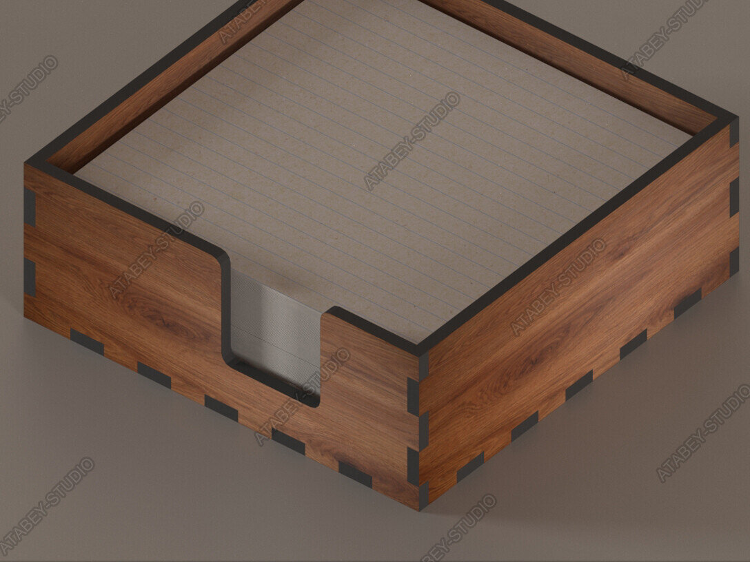 Intra απο ξύλο plywood  Χρώμα wenge 3mm-4mm πάχος - Desk Organizer, Note Holder, Memo Block Δίασταση 30x20 cm INTRAFABR-95781463