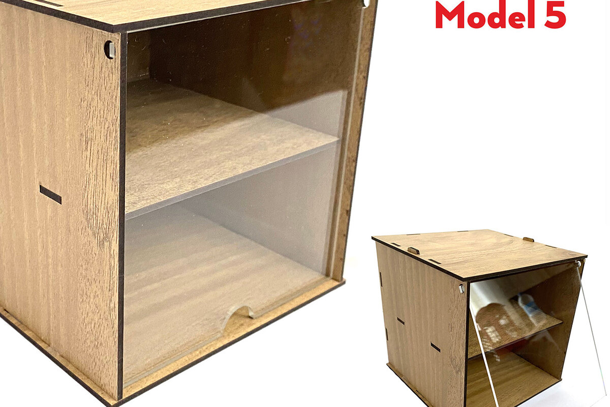 Intra απο ξύλο plywood  Χρώμα wenge 3mm-4mm πάχος - Desktop Organizer , Hobby Storage Box Δίασταση 15x15 cm INTRAFABR-123621047