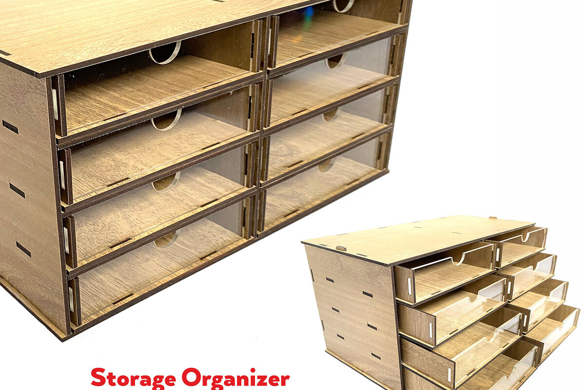 Intra απο ξύλο plywood  Χρώμα wenge 3mm-4mm πάχος - Desktop Organizer , Hobby Storage Box Δίασταση 15x30 cm INTRAFABR-123627205
