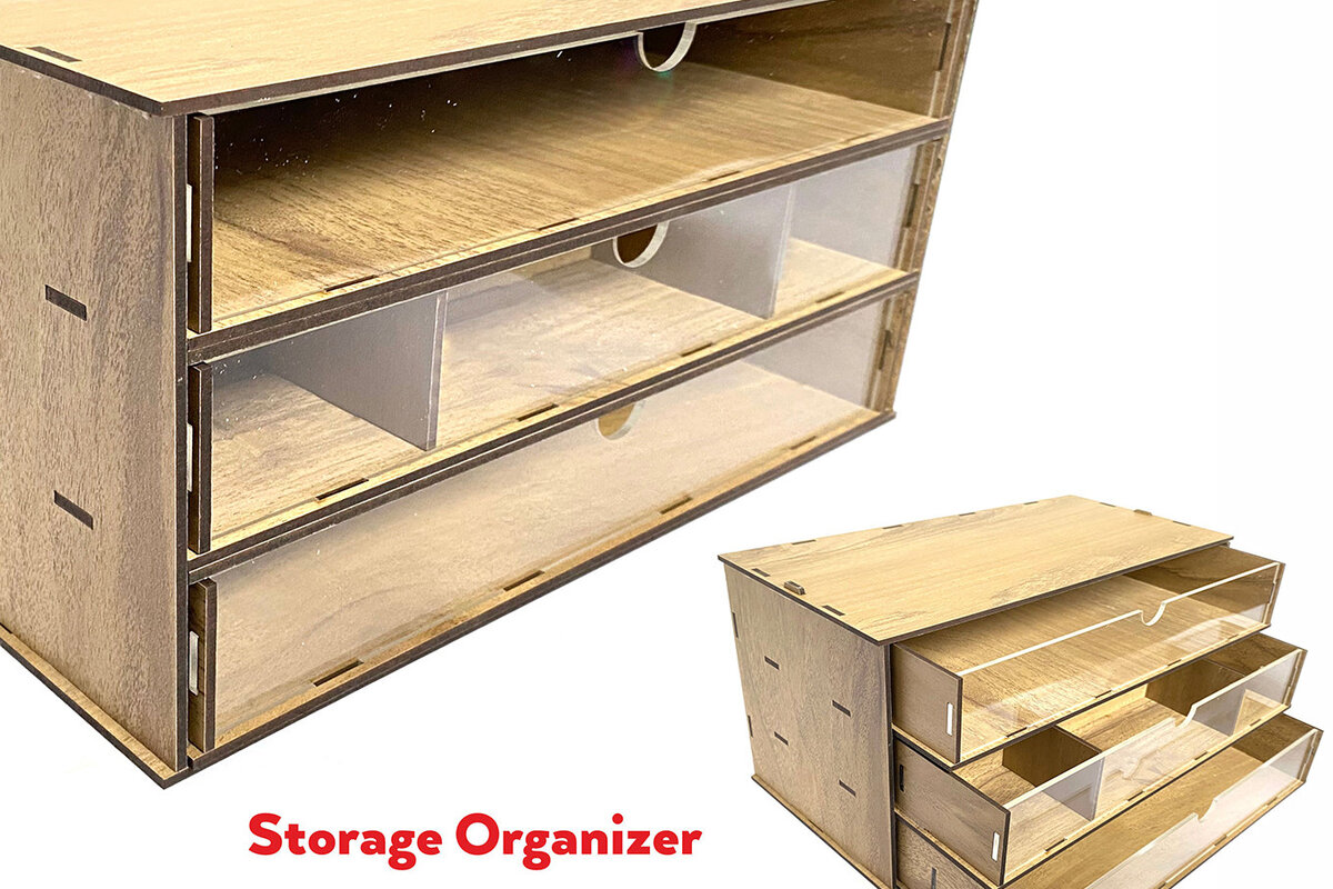 Intra απο ξύλο plywood  Χρώμα wenge 3mm-4mm πάχος - Desktop Organizer , Hobby Storage Box Δίασταση 15x30 cm INTRAFABR-123627201