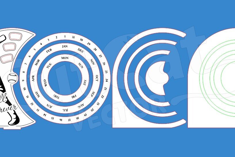 Σετ των 2 Intra απο ξύλο plywood  Χρώμα wenge 3mm-4mm πάχος - Επιτραπέζιο Διαρκές Ημερολόγιο για Μπέιζμπολ Δίασταση 4x4 cm INTRAFABR-100934607