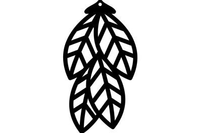 Σετ των 3 Intra απο ξύλο plywood  Χρώμα wenge 3mm-4mm πάχος - Λεπτομερές σχέδιο φύλλων για σκουλαρίκια κοπής με λέιζερ Δίασταση 3x3 cm INTRAFABR-108798722