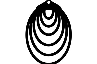 Σετ των 3 Intra απο ξύλο plywood  Χρώμα wenge 3mm-4mm πάχος - Λεπτομερές οβάλ σχέδιο για σκουλαρίκια κοπής με λέιζερ Δίασταση 3x3 cm INTRAFABR-110259137