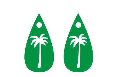 Σετ των 3 Intra απο ξύλο plywood  Χρώμα wenge 3mm-4mm πάχος - Λεπτομερής φοίνικας για σκουλαρίκια κομμένα με λέιζερ Δίασταση 3x3 cm INTRAFABR-110668674