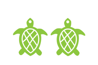 Σετ των 3 Intra απο ξύλο plywood  Χρώμα wenge 3mm-4mm πάχος - Λεπτομερής θαλάσσια χελώνα για σκουλαρίκια κομμένα με λέιζερ Δίασταση 3x3 cm INTRAFABR-110668627