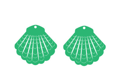 Σετ των 3 Intra απο ξύλο plywood  Χρώμα wenge 3mm-4mm πάχος - Λεπτομερές κοχύλι για σκουλαρίκια κοπής με λέιζερ Δίασταση 3x3 cm INTRAFABR-110668640