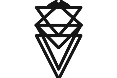 Σετ των 3 Intra απο ξύλο plywood  Χρώμα wenge 3mm-4mm πάχος - Λεπτομερές τρίγωνο μοτίβο για σκουλαρίκια κοπής με λέιζερ Δίασταση 3x3 cm INTRAFABR-110668524