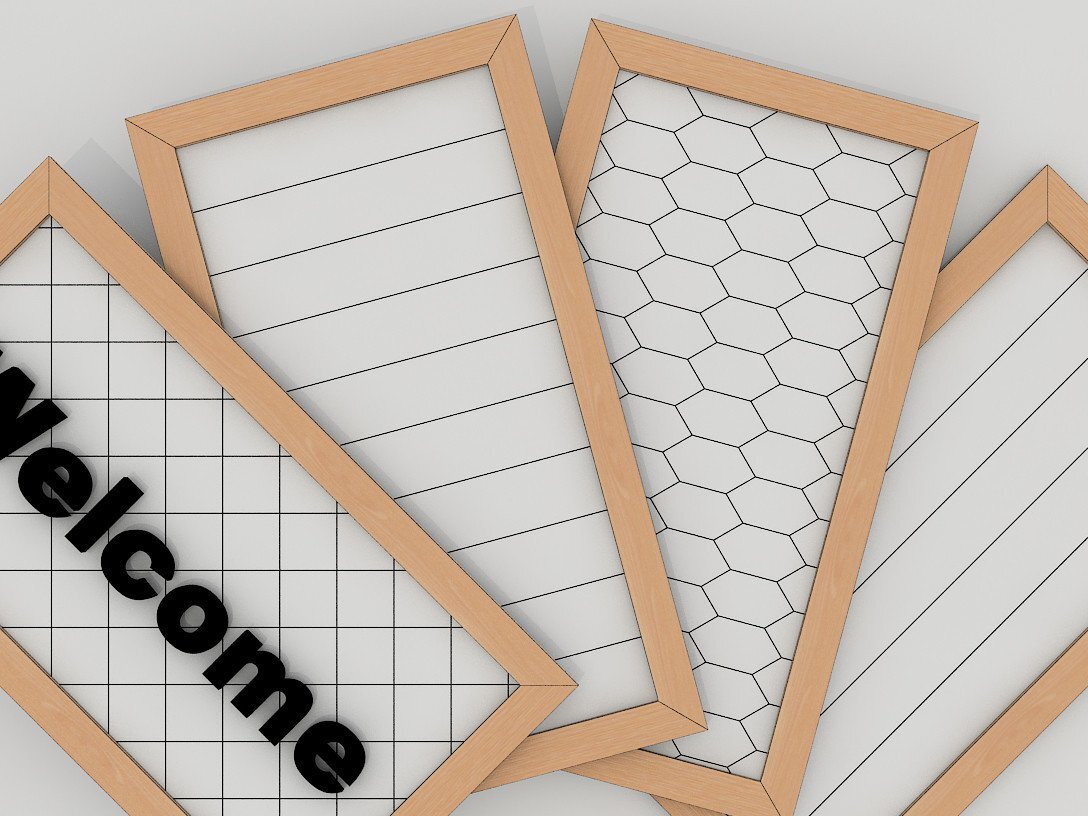 Intra απο ξύλο plywood  Χρώμα wenge 3mm-4mm πάχος - Diamond Honeycomb Lines με κοψίματα πλαισίου Δίασταση 30x20 cm INTRAFABR-110259011