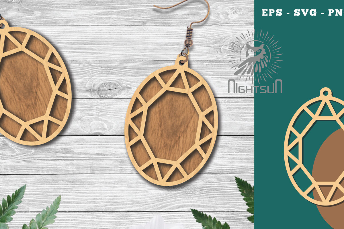 Σετ των 3 Intra απο ξύλο plywood  Χρώμα wenge 3mm-4mm πάχος - Διαμαντένια σκουλαρίκια κοπής με λέιζερ 7 Δίασταση 3x3 cm INTRAFABR-110258965