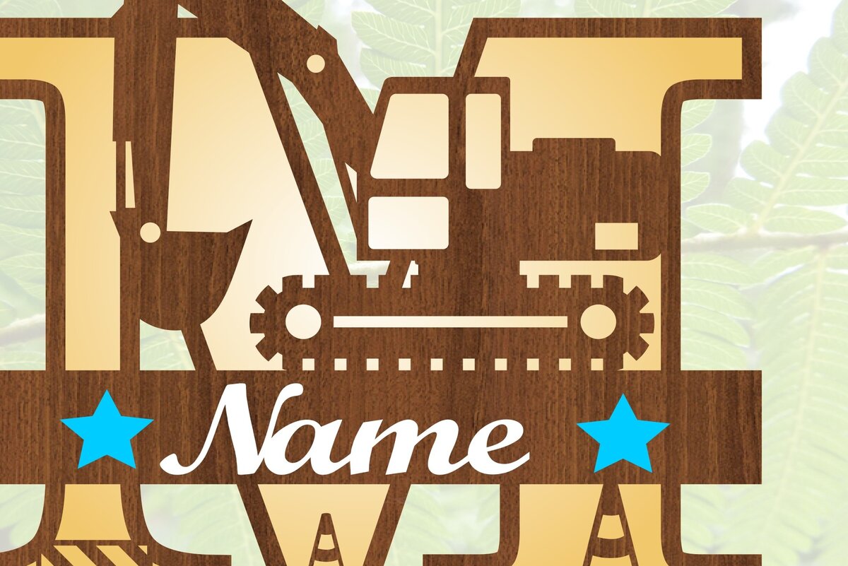 Intra απο ξύλο plywood  Χρώμα wenge 3mm-4mm πάχος - Digger κεφαλαίο μονόγραμμα Γράμμα M Δίασταση 30x20 cm INTRAFABR-54580320