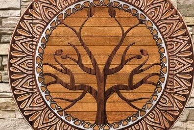 Intra απο ξύλο plywood  Χρώμα wenge 3mm-4mm πάχος - Digital Multilayer Craft Tree Δίασταση 20x20 cm INTRAFABR-109736866