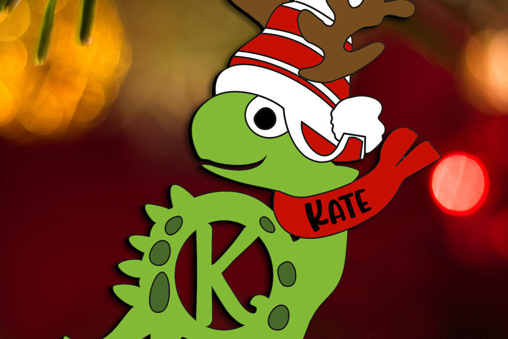 Σετ των 2 Intra απο ξύλο plywood  Χρώμα wenge 3mm-4mm πάχος - Χριστουγεννιάτικο εορταστικό στολίδι Dino K Letter Δίασταση 6x6 cm INTRAFABR-85703710