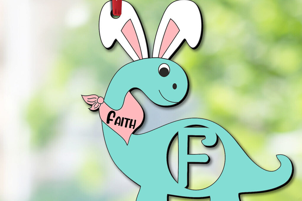 Σετ των 2 Intra απο ξύλο plywood  Χρώμα wenge 3mm-4mm πάχος - Dino Letter F Πασχαλινό καλάθι Όνομα Ετικέτα Δίασταση 6x6 cm INTRAFABR-85703932