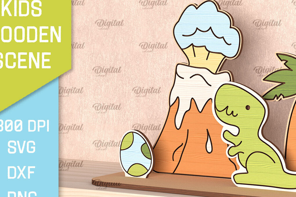 Intra απο ξύλο plywood  Χρώμα wenge 3mm-4mm πάχος - Dino . Παιδική Ξύλινη Σκηνή Δίασταση 30x20 cm INTRAFABR-114318876