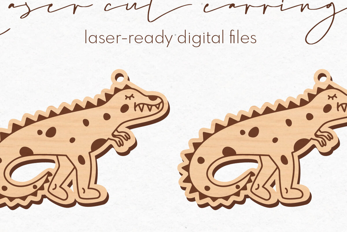 Σετ των 3 Intra απο ξύλο plywood  Χρώμα wenge 3mm-4mm πάχος - κοπής με λέιζερ σκουλαρίκια Dinosaur Δίασταση 3x3 cm INTRAFABR-109739633