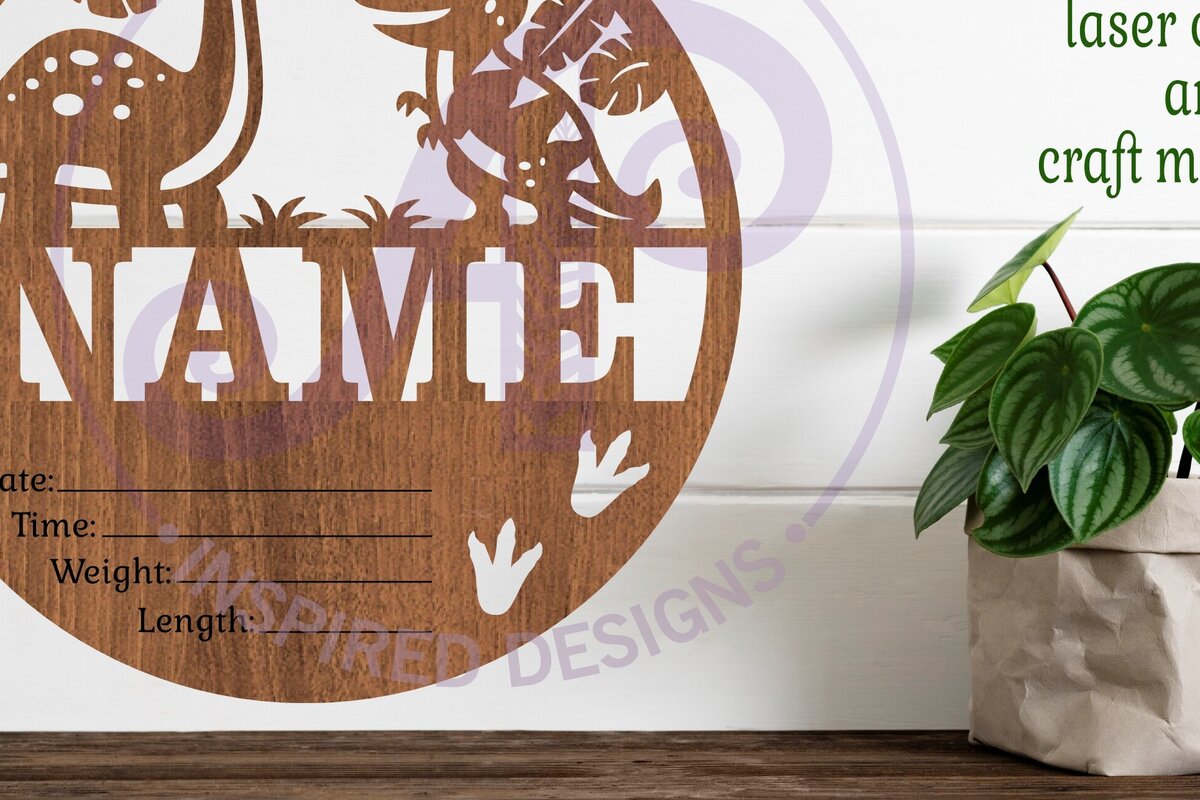 Intra απο ξύλο plywood  Χρώμα wenge 3mm-4mm πάχος - Στατιστικά νεογέννητου μωρού δεινοσαύρου, σημάδι γέννησης Δίασταση 30x20 cm INTRAFABR-99136058