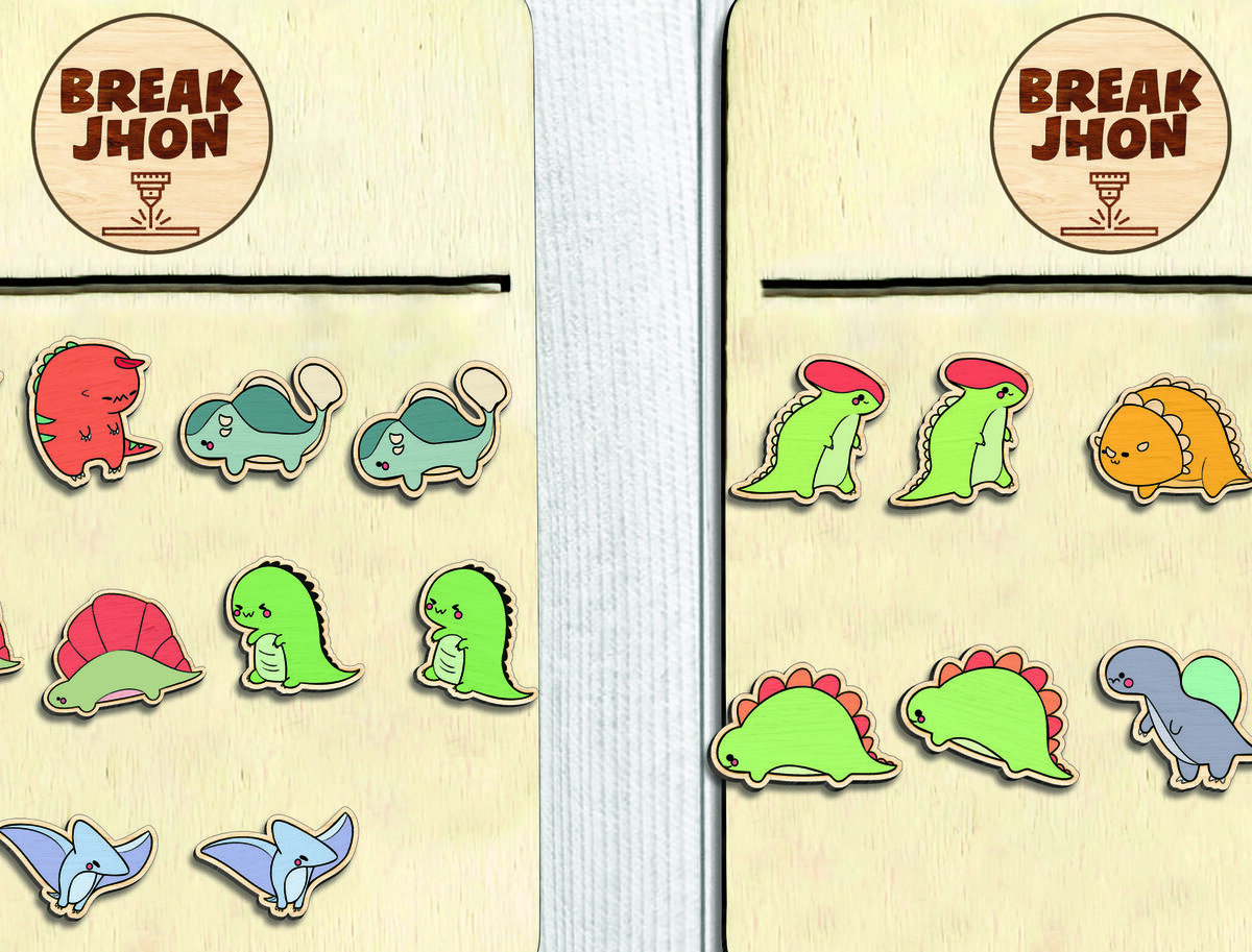 Σετ των 3 Intra απο ξύλο plywood  Χρώμα wenge 3mm-4mm πάχος - Dinosaur Stud Earrings - Break Jhon Δίασταση 3x3 cm INTRAFABR-117666820