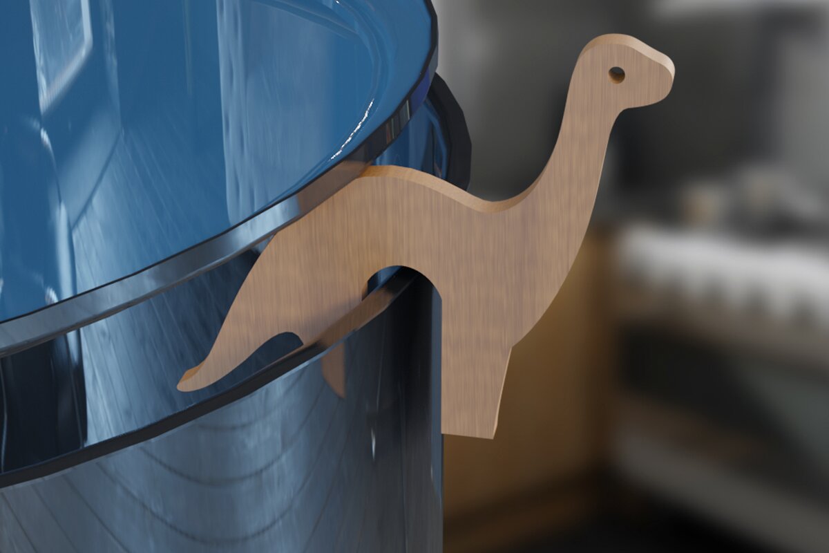 Intra απο ξύλο plywood  Χρώμα wenge 3mm-4mm πάχος - Δεινόσαυρος . Pot Prop Δίασταση 30x20 cm INTRAFABR-107430012