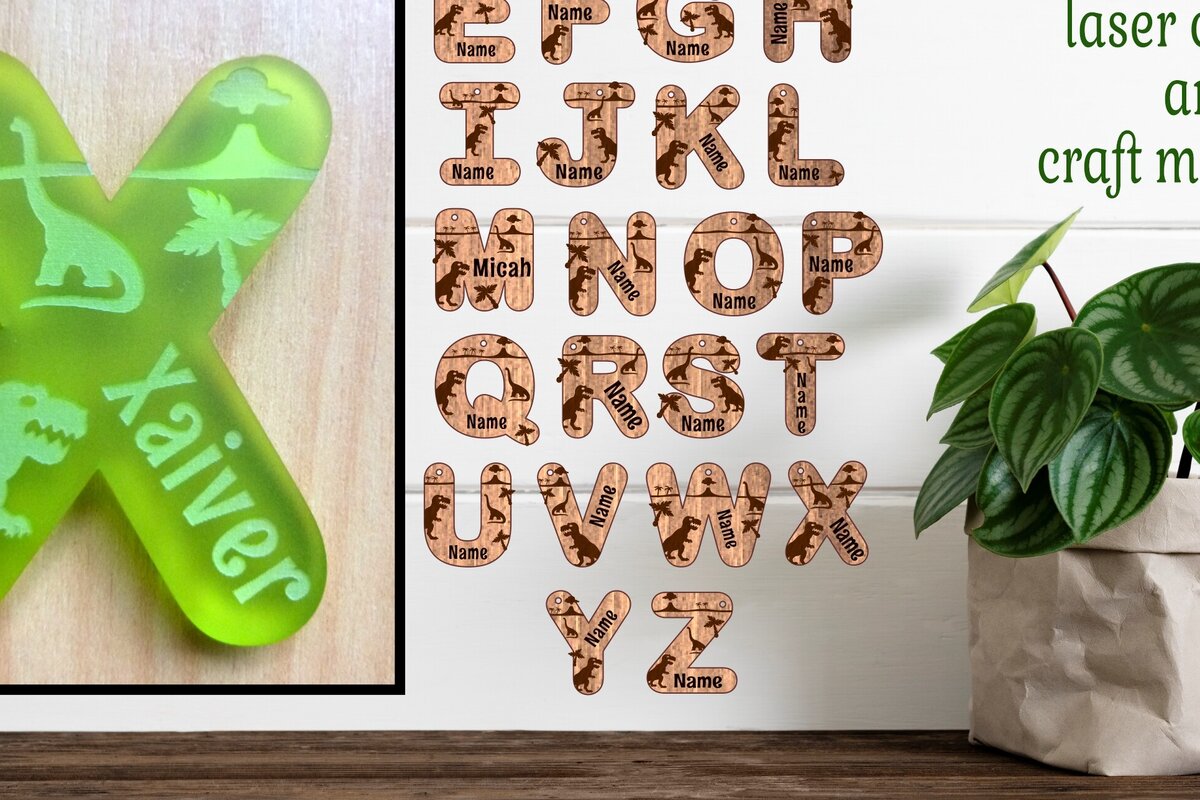 Intra απο ξύλο plywood  Χρώμα wenge 3mm-4mm πάχος - Κλειδί σχεδίων επιστολών με θέμα το Dinosaur Δίασταση 30x20 cm INTRAFABR-120037194