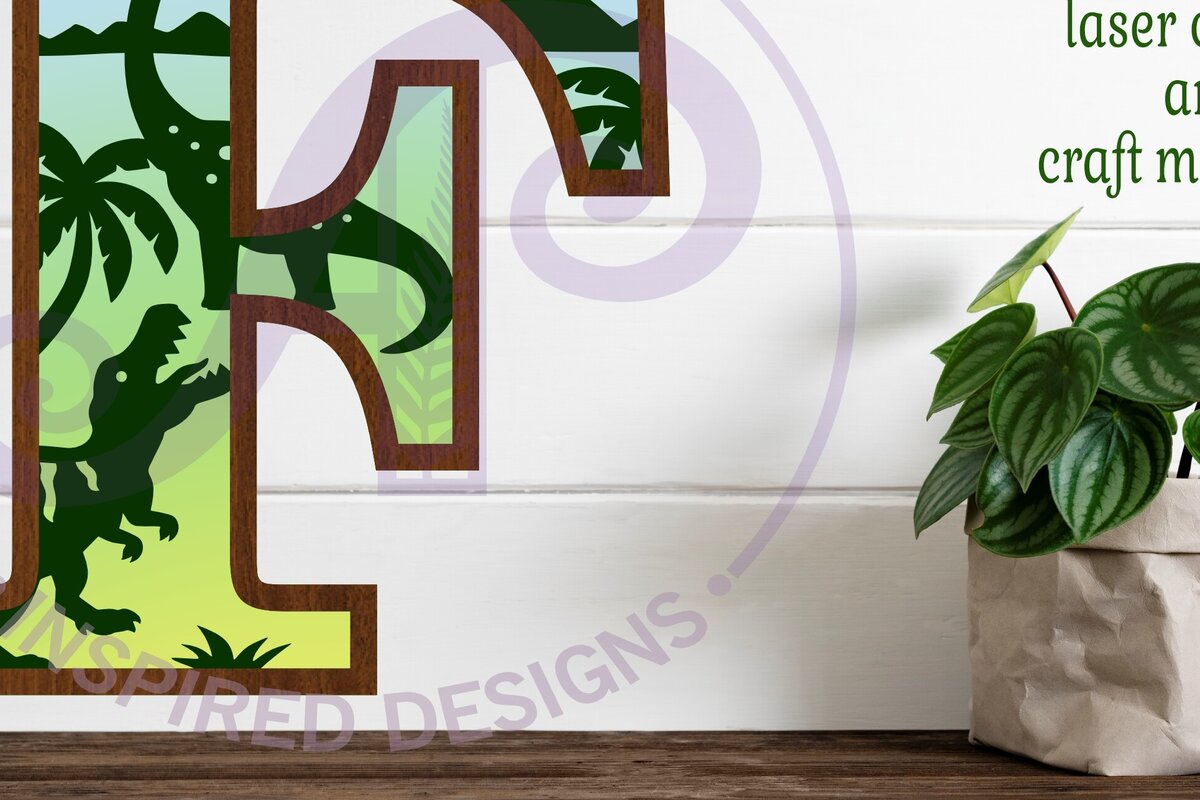 Intra απο ξύλο plywood  Χρώμα wenge 3mm-4mm πάχος - Dinosaurs Large F Wall Letter 3 Layer Δίασταση 30x20 cm INTRAFABR-75495862