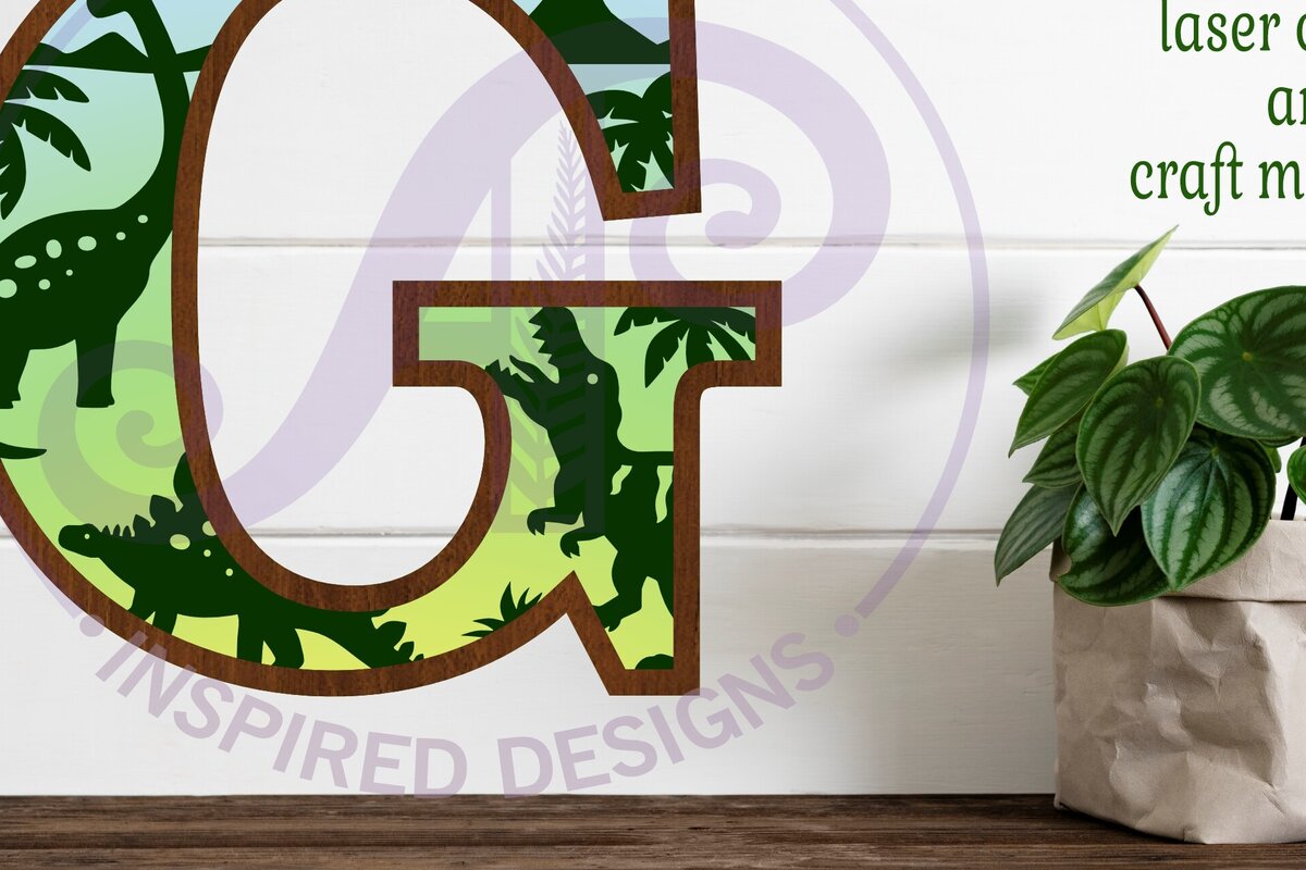 Intra απο ξύλο plywood  Χρώμα wenge 3mm-4mm πάχος - Dinosaurs Large G Wall Letter 3 Layer Δίασταση 30x20 cm INTRAFABR-119253185