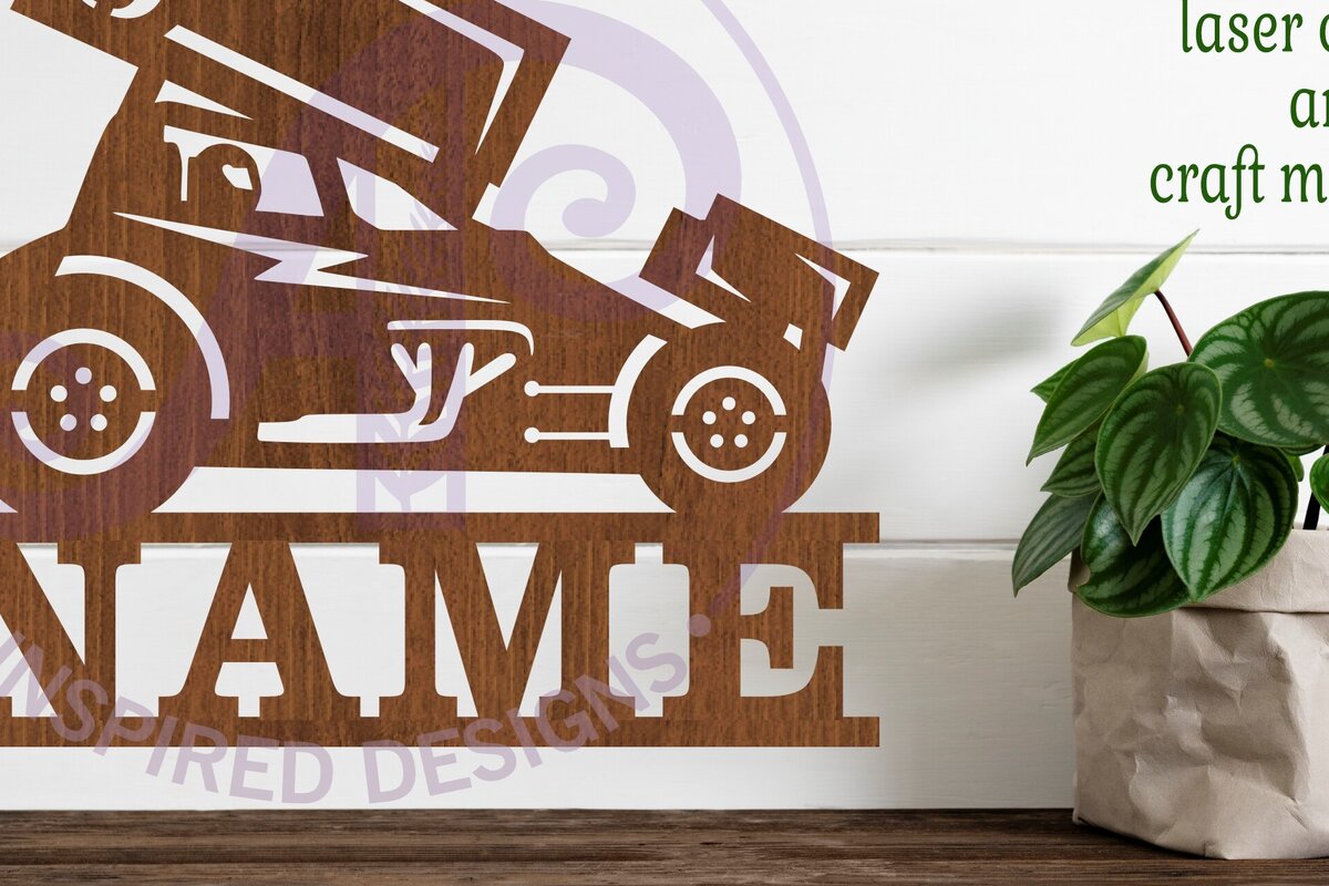 Intra απο ξύλο plywood  Χρώμα wenge 3mm-4mm πάχος - Σήμα ονόματος αυτοκινήτου Dirt Racer Sprint Δίασταση 30x20 cm INTRAFABR-84109055