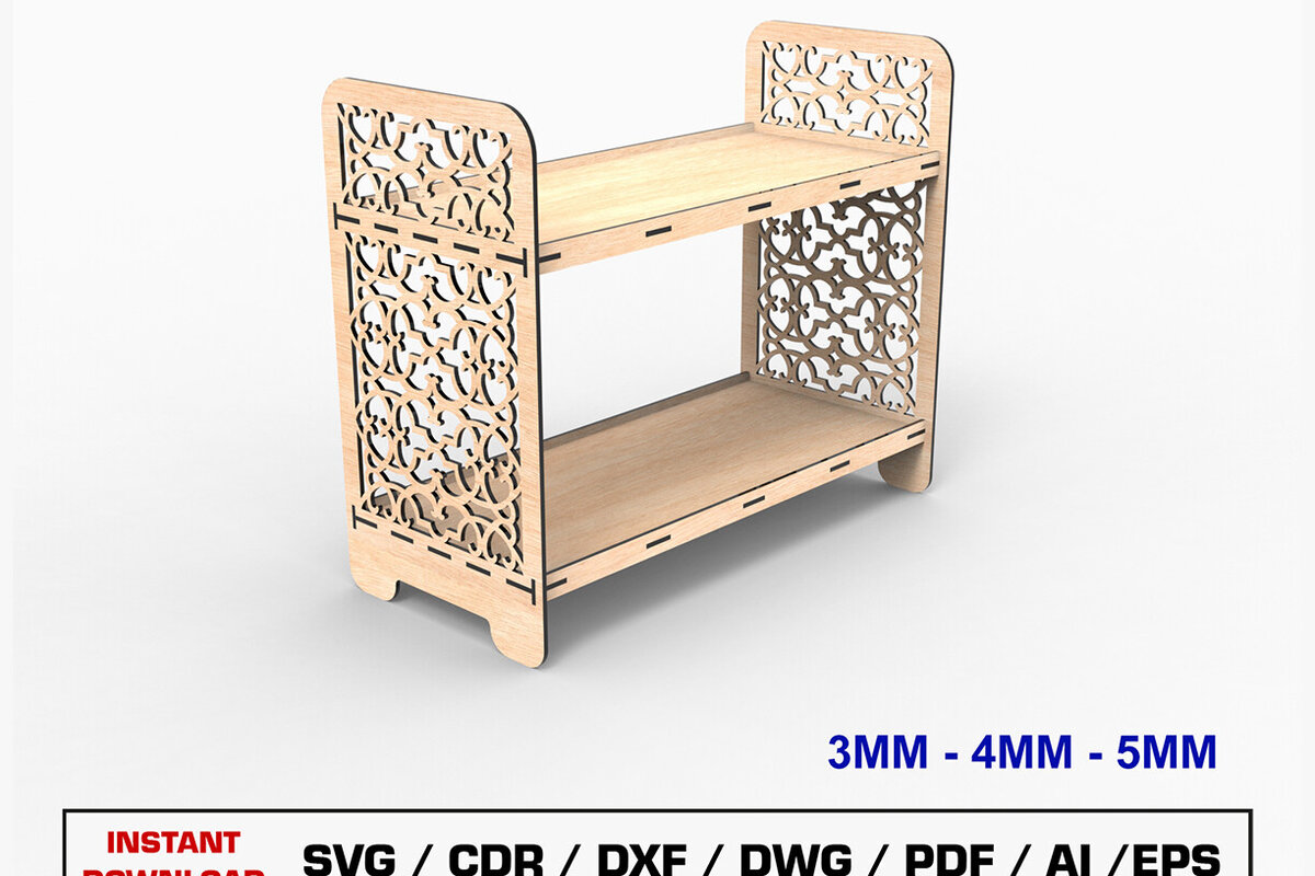 Intra απο ξύλο plywood  Χρώμα wenge 3mm-4mm πάχος - Εμφάνιση υ κοπής με λέιζερ βάσης, ράφι Δίασταση 30x20 cm INTRAFABR-99096682