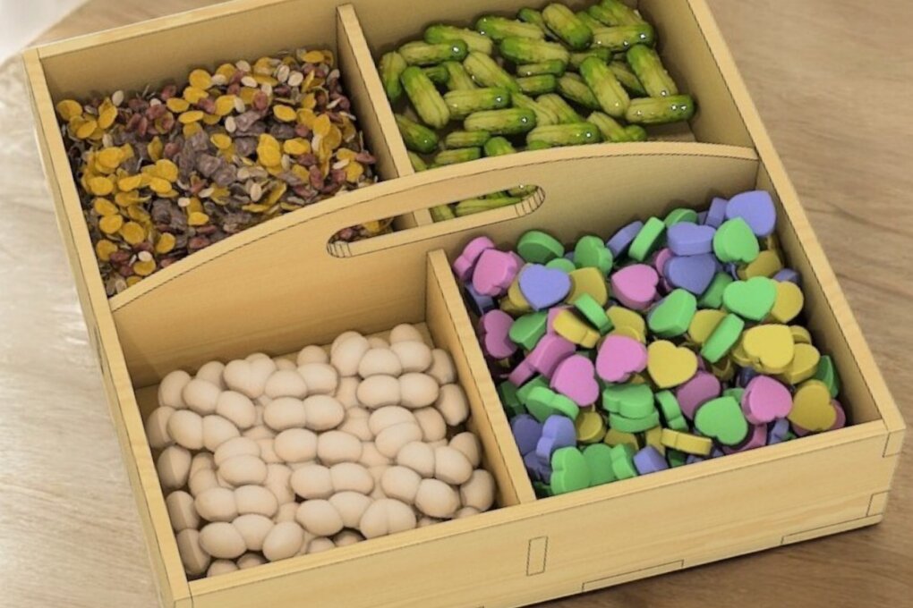 Σετ των 2 Intra απο ξύλο plywood  Χρώμα wenge 3mm-4mm πάχος - Διαιρεμένος δίσκος 188 Δίασταση 4x4 cm INTRAFABR-103245455