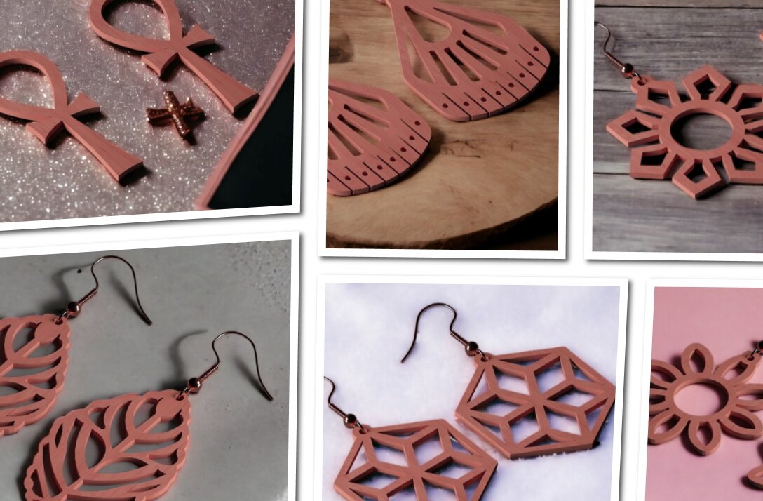 Σετ των 3 Intra απο ξύλο plywood  Χρώμα wenge 3mm-4mm πάχος - Πρότυπα σετ κοσμημάτων DIY Ακρυλικά Ξύλινα Δίασταση 3x3 cm INTRAFABR-81344882