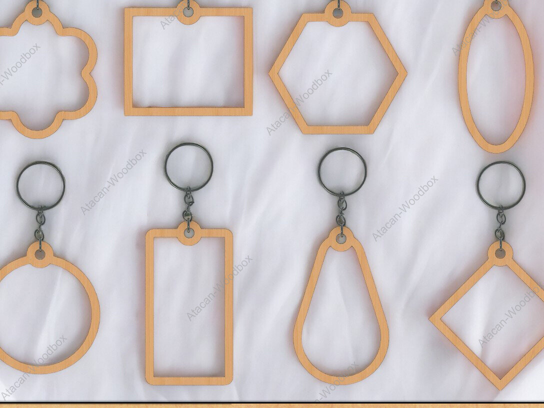 Σετ των 2 Intra απο ξύλο plywood  Χρώμα wenge 3mm-4mm πάχος - Πακέτο προτύπων κοπής μπρελόκ DIY Δίασταση 4x4 cm INTRAFABR-50207054