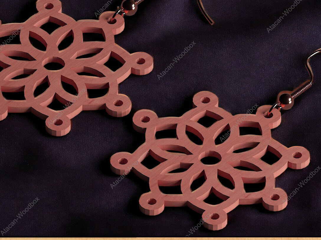 Σετ των 3 Intra απο ξύλο plywood  Χρώμα wenge 3mm-4mm πάχος - Πρότυπα κατασκευής κοσμημάτων με DIY Δίασταση 3x3 cm INTRAFABR-113311955